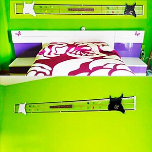 fusión Sonora escultura JSUS ART vista frontal mástil de guitarra centrado cama